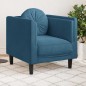 vidaXL Poltrona con Cuscino Blu in Velluto vidaXL Poltrona con Cuscino Blu in Velluto