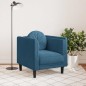 vidaXL Poltrona con Cuscino Blu in Velluto vidaXL Poltrona con Cuscino Blu in Velluto