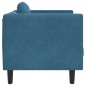 vidaXL Poltrona con Cuscino Blu in Velluto vidaXL Poltrona con Cuscino Blu in Velluto