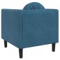 vidaXL Poltrona con Cuscino Blu in Velluto vidaXL Poltrona con Cuscino Blu in Velluto