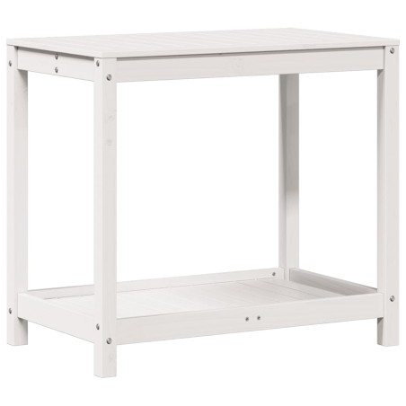 vidaXL Tavolo Invaso con Ripiano Bianco 82,5x50x75 cm Massello Pino