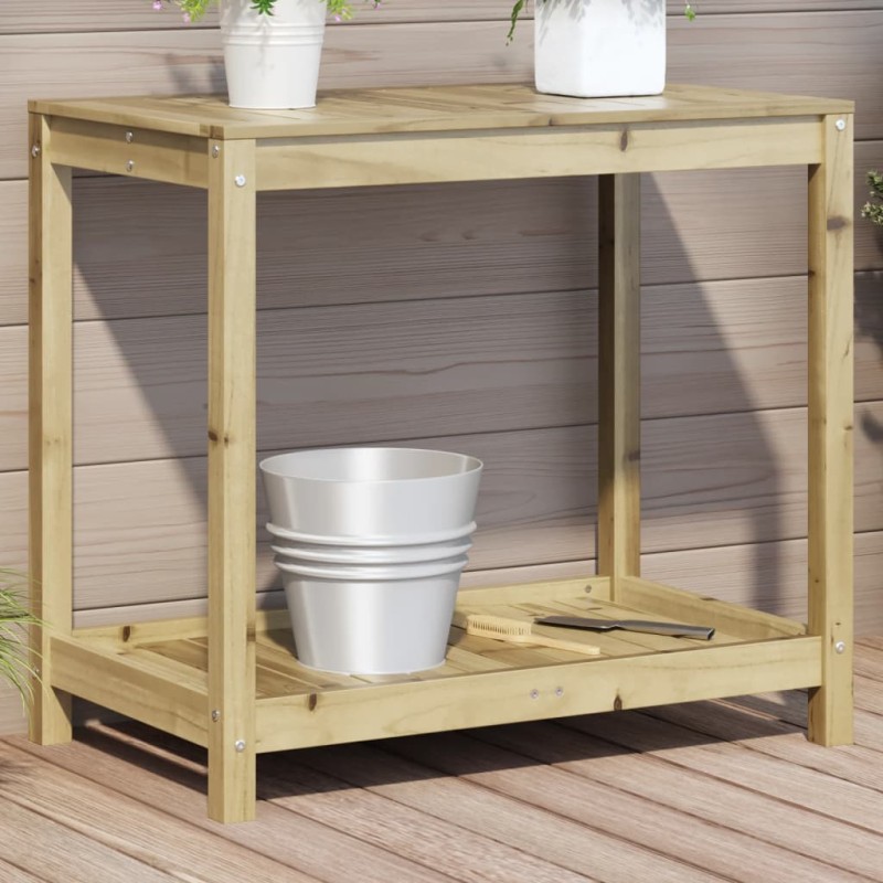 vidaXL Tavolo Invaso con Ripiano 82,5x50x75cm Legno Impregnato di Pino vidaXL Tavolo Invaso con Ripiano 82,5x50x75cm Legno Impregnato di Pino