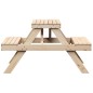 vidaXL Tavolo da Picnic 105x134x75 cm in Legno Massello di Pino