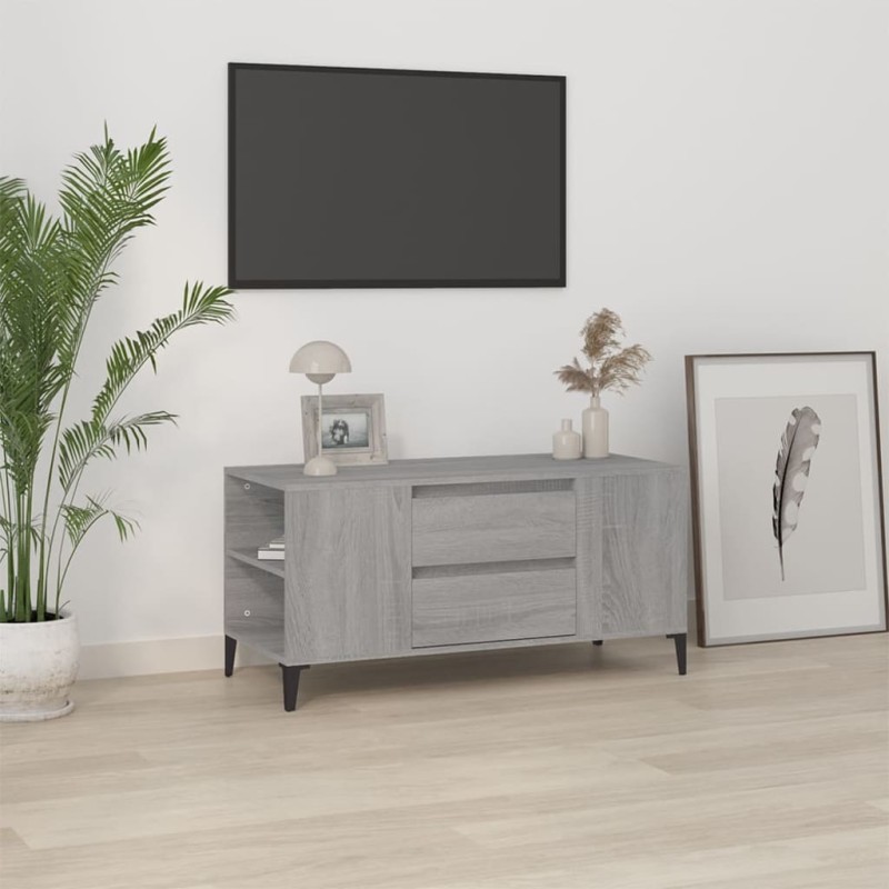 Mobile Porta TV Grigio Sonoma 102x44,5x50 cm Legno Multistrato Mobile Porta TV Grigio Sonoma 102x44,5x50 cm Legno Multistrato