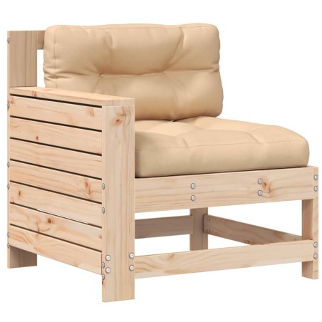 vidaXL Divano Giardino Senza Braccioli con Cuscino Legno Massello Pino