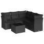vidaXL Set Divano da Giardino 6 pz con Cuscini Nero in Polyrattan vidaXL Set Divano da Giardino 6 pz con Cuscini Nero in Polyrattan
