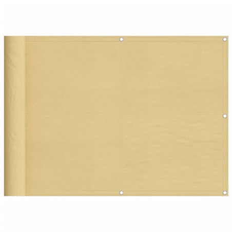 vidaXL Paravento da Balcone Sabbia 75x300 cm 100% Poliestere Oxford