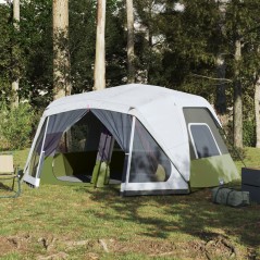 vidaXL Tenda Famiglia con LED 10 Persone Blu Chiaro a Rilascio Rapido