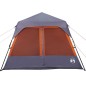 vidaXL Tenda Campeggio 9 Persone Grigio e Arancione Impermeabile