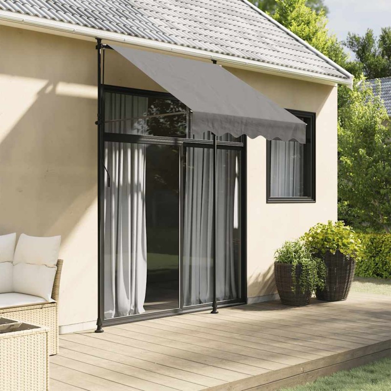 vidaXL Tenda da Sole Retrattile Antracite 150x150 cm Tessuto e Acciaio vidaXL Tenda da Sole Retrattile Antracite 150x150 cm Tessuto e Acciaio