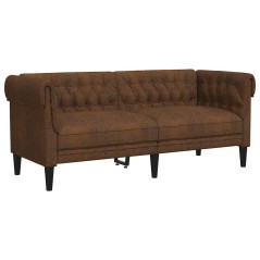 vidaXL Divano Chesterfield a 2 Posti Marrone in Tessuto
