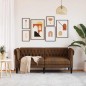 vidaXL Divano Chesterfield a 2 Posti Marrone in Tessuto vidaXL Divano Chesterfield a 2 Posti Marrone in Tessuto