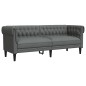 vidaXL Divano Chesterfield a 3 Posti Grigio Scuro in Tessuto vidaXL Divano Chesterfield a 3 Posti Grigio Scuro in Tessuto