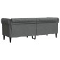 vidaXL Divano Chesterfield a 3 Posti Grigio Scuro in Tessuto vidaXL Divano Chesterfield a 3 Posti Grigio Scuro in Tessuto