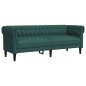 vidaXL Divano Chesterfield a 3 Posti Verde Scuro in Tessuto vidaXL Divano Chesterfield a 3 Posti Verde Scuro in Tessuto