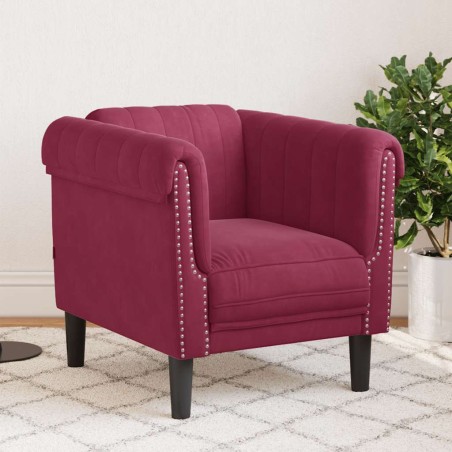 vidaXL Poltrona Rosso Vino in Velluto