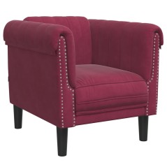 vidaXL Poltrona Rosso Vino in Velluto