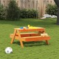 vidaXL Tavolo Picnic Bambini Marrone Cera 88x97x52 cm Massello Pino vidaXL Tavolo Picnic Bambini Marrone Cera 88x97x52 cm Massello Pino