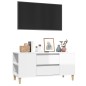 Mobile Porta TV Bianco Lucido 102x44,5x50 cm Legno Multistrato Mobile Porta TV Bianco Lucido 102x44,5x50 cm Legno Multistrato