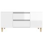 Mobile Porta TV Bianco Lucido 102x44,5x50 cm Legno Multistrato Mobile Porta TV Bianco Lucido 102x44,5x50 cm Legno Multistrato