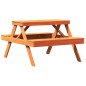 vidaXL Tavolo da Picnic Marrone Cera 105x134x75 cm Legno Massello Pino vidaXL Tavolo da Picnic Marrone Cera 105x134x75 cm Legno Massello Pino