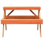 vidaXL Tavolo da Picnic Marrone Cera 105x134x75 cm Legno Massello Pino vidaXL Tavolo da Picnic Marrone Cera 105x134x75 cm Legno Massello Pino