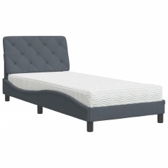 vidaXL Letto con Materasso Grigio Scuro 80x200 cm in Velluto