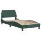 vidaXL Letto con Materasso Verde Scuro 90x200 cm in Velluto