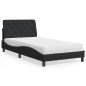 vidaXL Letto con Materasso Nero 100x200 cm in Velluto vidaXL Letto con Materasso Nero 100x200 cm in Velluto
