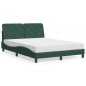 vidaXL Letto con Materasso Verde Scuro 140x200 cm in Velluto vidaXL Letto con Materasso Verde Scuro 140x200 cm in Velluto
