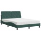 vidaXL Letto con Materasso Verde Scuro 140x200 cm in Velluto vidaXL Letto con Materasso Verde Scuro 140x200 cm in Velluto