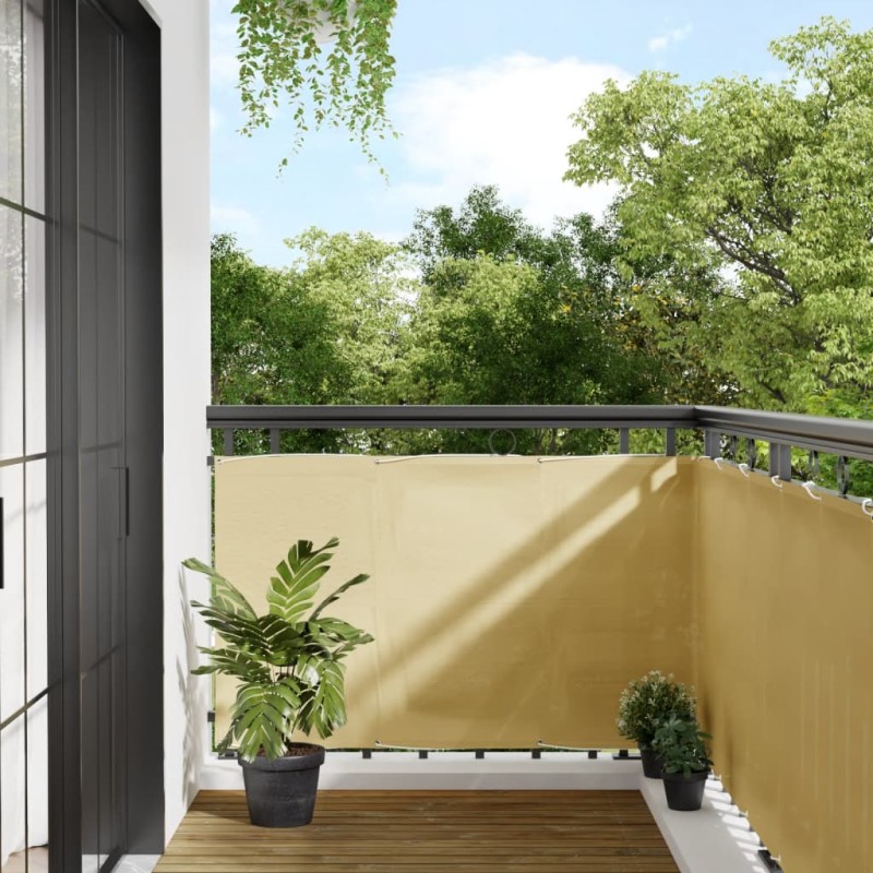 vidaXL Paravento da Balcone Sabbia 90x300 cm 100% Poliestere Oxford vidaXL Paravento da Balcone Sabbia 90x300 cm 100% Poliestere Oxford