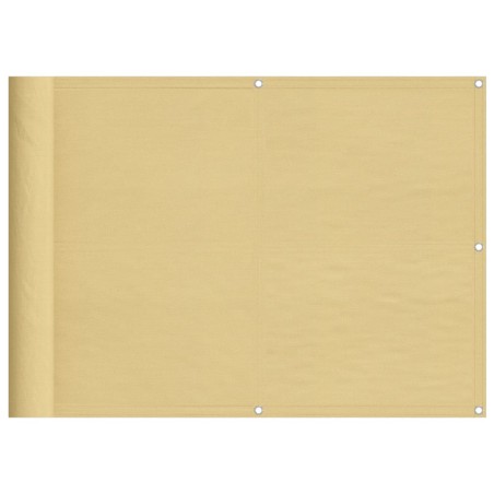 vidaXL Paravento da Balcone Sabbia 75x500 cm 100% Poliestere Oxford