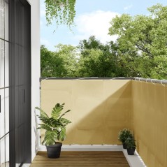 vidaXL Paravento da Balcone Sabbia 120x800 cm 100% Poliestere Oxford