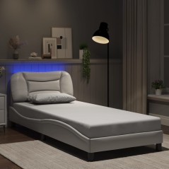 vidaXL Giroletto con Luci LED Bianco 80x200 cm in Similpelle