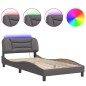 vidaXL Giroletto con Luci LED Grigio 100x200 cm in Similpelle