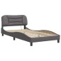 vidaXL Giroletto con Luci LED Grigio 100x200 cm in Similpelle