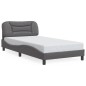 vidaXL Giroletto con Luci LED Grigio 100x200 cm in Similpelle
