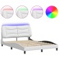 vidaXL Giroletto con Luci LED Bianco 140x200 cm in Similpelle vidaXL Giroletto con Luci LED Bianco 140x200 cm in Similpelle