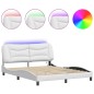 vidaXL Giroletto con Luci LED Bianco 160x200 cm in Similpelle vidaXL Giroletto con Luci LED Bianco 160x200 cm in Similpelle
