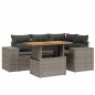 vidaXL Set Divano da Giardino 5 pz con Cuscini Grigio in Polyrattan vidaXL Set Divano da Giardino 5 pz con Cuscini Grigio in Polyrattan