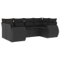 vidaXL Set Divano da Giardino 6 pz con Cuscini Nero in Polyrattan vidaXL Set Divano da Giardino 6 pz con Cuscini Nero in Polyrattan