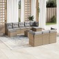 vidaXL Set Divani da Giardino 11 pz con Cuscini Beige in Polyrattan vidaXL Set Divani da Giardino 11 pz con Cuscini Beige in Polyrattan
