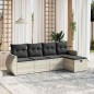 vidaXL Set Divano da Giardino 5pz con Cuscini Grigio Chiaro Polyrattan vidaXL Set Divano da Giardino 5pz con Cuscini Grigio Chiaro Polyrattan