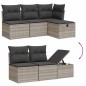 vidaXL Set Divano da Giardino 5pz con Cuscini Grigio Chiaro Polyrattan vidaXL Set Divano da Giardino 5pz con Cuscini Grigio Chiaro Polyrattan
