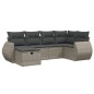 vidaXL Set Divano da Giardino 6 pz con Cuscini Grigio in Polyrattan vidaXL Set Divano da Giardino 6 pz con Cuscini Grigio in Polyrattan