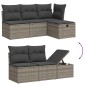 vidaXL Set Divano da Giardino 6 pz con Cuscini Grigio in Polyrattan vidaXL Set Divano da Giardino 6 pz con Cuscini Grigio in Polyrattan