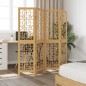 vidaXL Divisorio Ambienti 4 Pannelli Marrone Legno Massello Paulownia vidaXL Divisorio Ambienti 4 Pannelli Marrone Legno Massello Paulownia