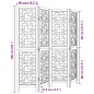 vidaXL Divisorio Ambienti 4 Pannelli Marrone Legno Massello Paulownia vidaXL Divisorio Ambienti 4 Pannelli Marrone Legno Massello Paulownia