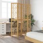 vidaXL Divisorio Ambienti 4 Pannelli Marrone Legno Massello Paulownia